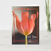 Red Spring Tulip Will You Be My Bridesmaid Invite