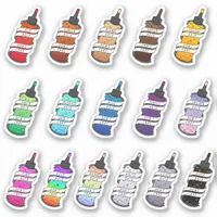 Cute Girly Dyed Hair Bottle Illustration Set Sticker