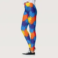 Scarlet Macaw Parrot Feathers Pattern Leggings