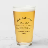 Best Dad Ever Modern Black Typography Glass