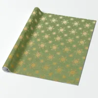 Green and Gold foil Christmas Wrapping Paper