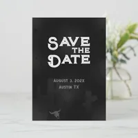 Black Western Goth Photo Save The Date Card