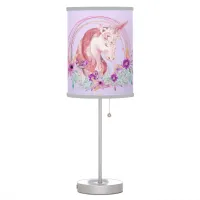 Fantasy Soft Purple Unicorn Painting Beautiful  Table Lamp