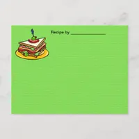 Sandwich Recipe Blank Card