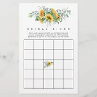 Boho Sunflower Eucalyptus Bridal Shower Bingo