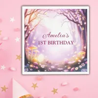 Whimsical Kids Easter Themed Birthday Party Napkins