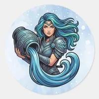Aquarius Water Bearer Classic Round Sticker