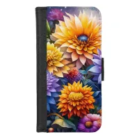 Pretty Colorful Ai Art Flowers Personalized iPhone 8/7 Wallet Case