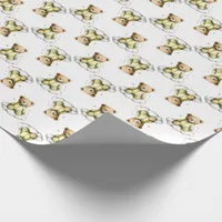 Cute Teddy Bear on a Fluffy Cloud Yellow Bodysuit Wrapping Paper