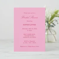 Pink Magenta Bridal Shower Invitation