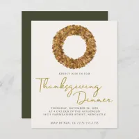 Budget Elegant Fall Wreath Gold Foil Thanksgiving