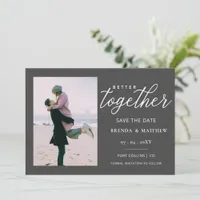 Script Better Together Minimalist Simple Photo Save The Date