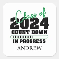 Class of 2024 Countdown In Progress Graduation Square Sticker