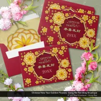 Chinese New Year Golden Flowers: Hong Bao/Red Envelope