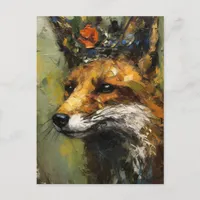 Painting of a Red Fox in a Crown Postcard