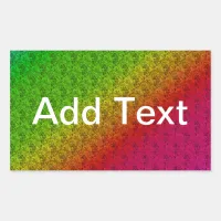 Floral Green Red Rainbow Gradient Diagonal Blend Rectangular Sticker