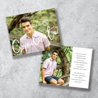 Script Overlay Photo Graduation Announcement