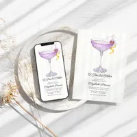 A Tini Bit Older Purple Martini Luxury Birthday Invitation