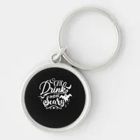 Halloween Eat Drink And Be Scary Funny Womens Keychain