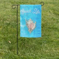 Conch Shell "Beach Life"  Garden Flag