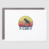 F-Caw-F Funny Raven Crow Vintage Gothic Bird Pun M Car Magnet