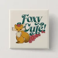 Foxy Cute with Flowers Button