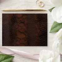 Snakeskin Leather Victorian Brown Envelope