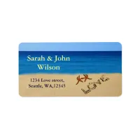 beach wedding,return address label