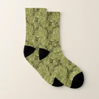 Green Camouflage Prickly Cactus Pattern Socks