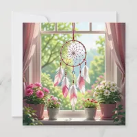 Pretty Pink Dreamcatcher and Plants Window Sill