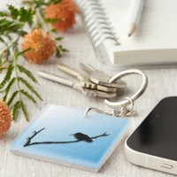 Keychain - Hummingbird and Branch Silhouette