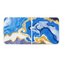 Beautiful Blue, Gold and White Swirls like Water Beer Pong Table