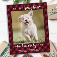 Budget Naughty Nice Pet Photo Red Plaid Holiday
