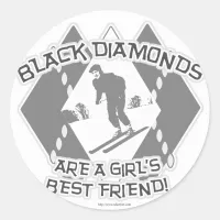 Black Diamonds Classic Round Sticker