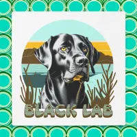 Black Labrador Retriever Vintage Text Metal Print