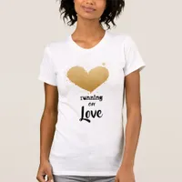 *~* Fitness Gold Heart Runner Watercolor Runner T-Shirt