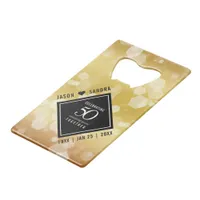 Elegant 50th Golden Wedding Anniversary Credit Card Bottle Opener