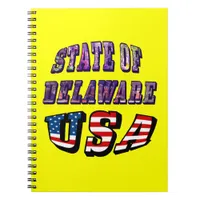 State of Delaware USA Photo & Flag Text Notebook