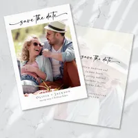 Calligraphy Script Modern Photo Wedding Save The Date