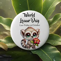 Happy World Lemurs Day | Last Friday in October Button