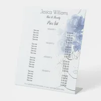 Blue roses cute girl hair beauty price list  pedestal sign