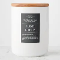 Custom Black Monogram Guest Room Hand Lotion Label