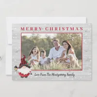Rustic Lumberjack Gnome Custom Photo Christmas Holiday Card