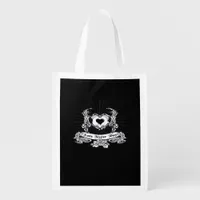 Skeleton Hand Minimal Linework Grocery Bag