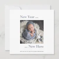New Year New Here Photo 2024 Blue Birth Announce