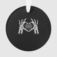 Skeleton Ribs Hand Heart Sign Ornament