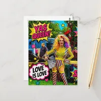 A Beautiful  Drag Queen Colorful Pop Art Postcard
