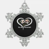 Zombie In Graveyard - Till Death Do Us Part Snowflake Pewter Christmas Ornament