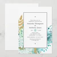 Watercolor Mint Floral Engagement Party Invitation