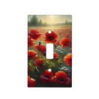 Pretty Poppy Field on a Summer Day Light Switch Cover